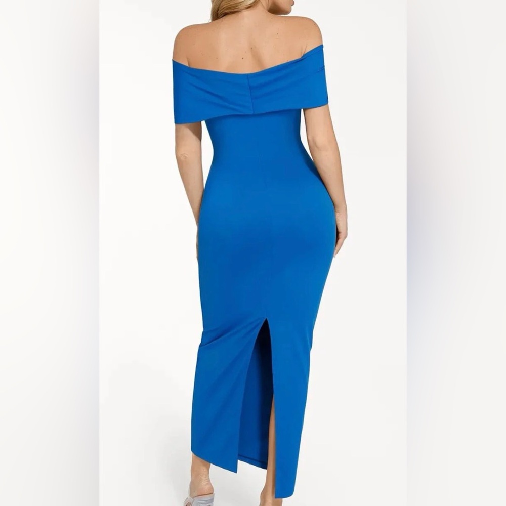 Popilush Elegant Blue Off-Shoulder Dress shapewear NWOT size XL - Picture 2 of 5